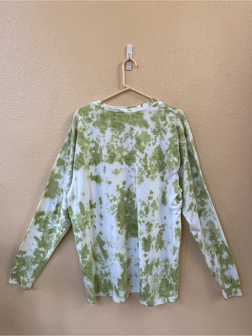 NWT! Reigning Fury Tie Dye Long Sleeve Tee USA Made Green Cream Size XL - Picture 3 of 8